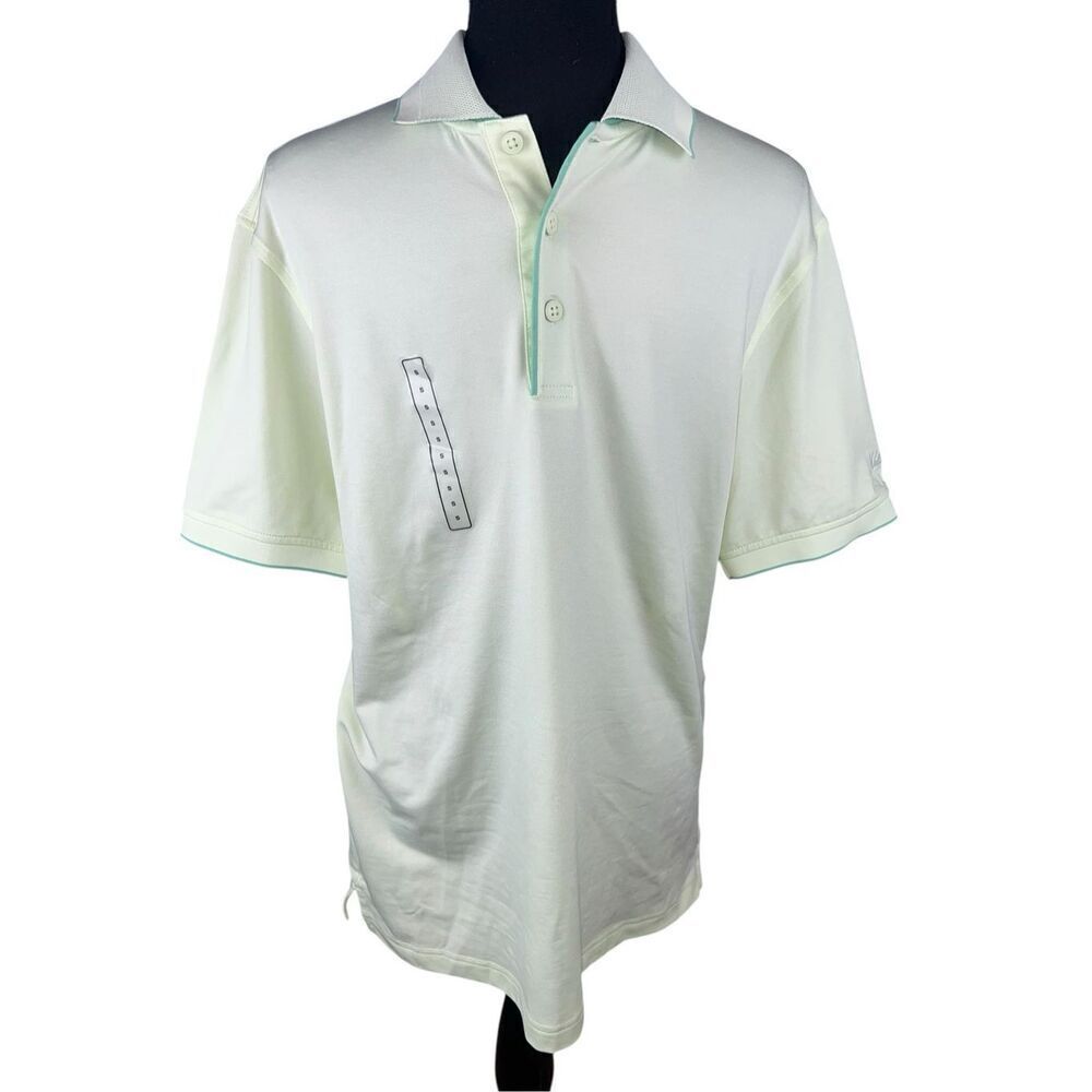 Walter Hagen men’s small pique lime green golf performance polo birdie par New